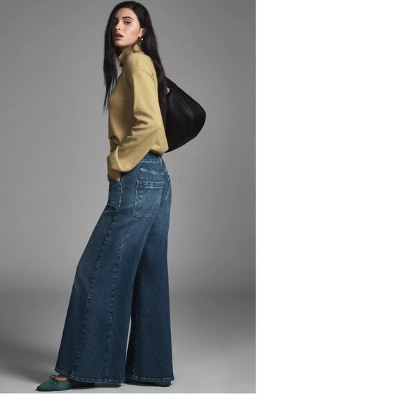 Pilcro High-Rise Wide-Leg Trouser Jeans size 30 new with tag - Picture 3 of 10